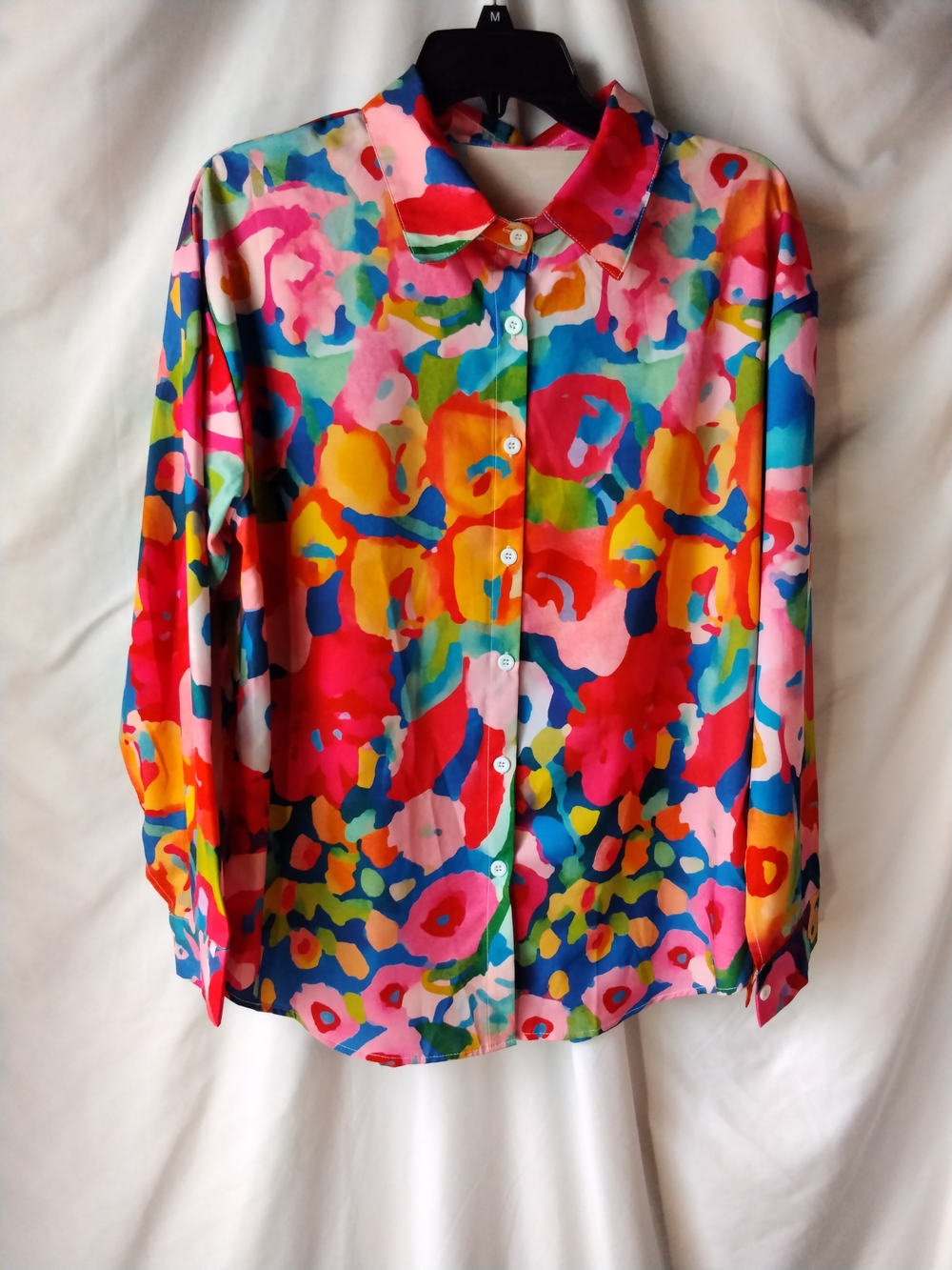 Vibrant Multicolor Floral Button-Down Shirt